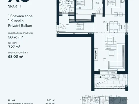 Sale, one bedroom apartment, 58m², Dobrota, Kotor - image 2