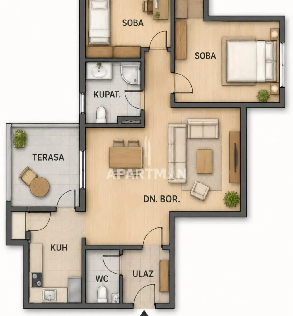 Sale, two bedroom apartment, 70m², Brace Jerković, Voždovac Sve Podlokacije
