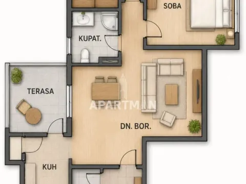 Sale, two bedroom apartment, 70m², Brace Jerković, Voždovac Sve Podlokacije - image 2