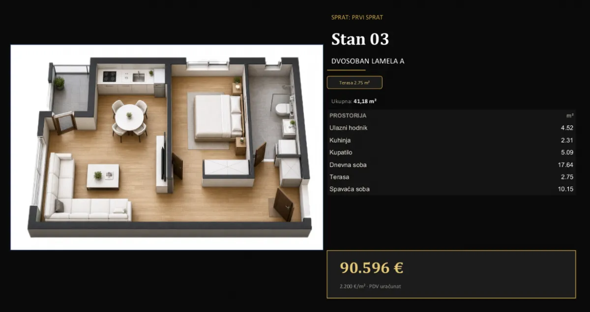 Prodaja, jednosoban stan, 39m², Adice, Novi Sad Sve Podlokacije