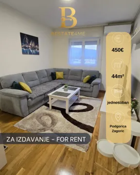 Rent, one bedroom apartment, 44m², Zagorič, Podgorica - image 1