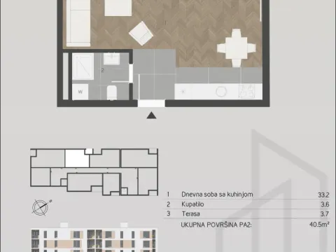 Prodaja, garsonjera, 41m², Centar, Bar - image 2