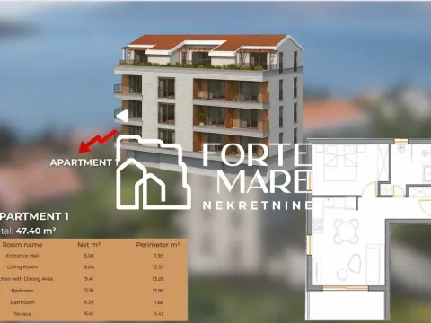 Prodaja, jednosoban stan, 47m², Kumbor, Herceg Novi - image 3