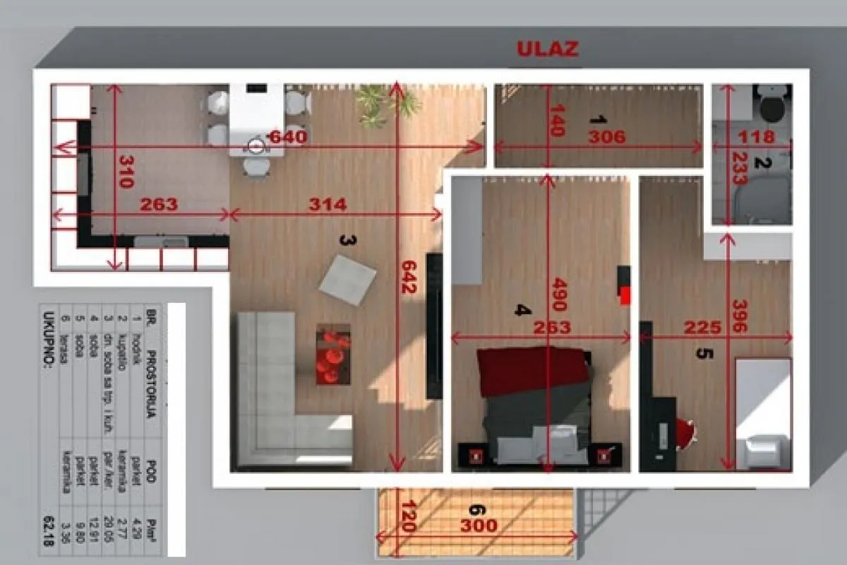 Prodaja, dvosoban stan, 62m², Nova Detelinara, Novi Sad Sve Podlokacije