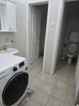 Manje kupatilo sa umivaonikom, veš mašinom i toaletom. - image 8