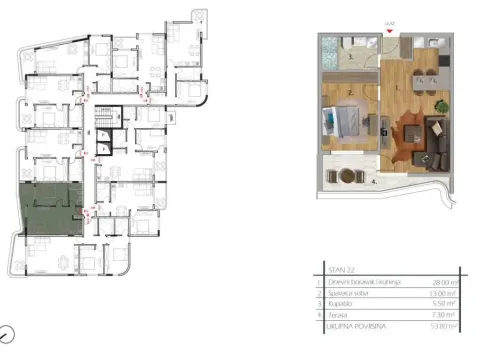 Prodaja, jednosoban stan, 54m², Dobre Vode, Bar - image 14