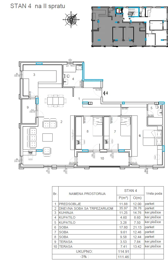 Prodaja, trosoban stan, 111m², Pantelej, Niš