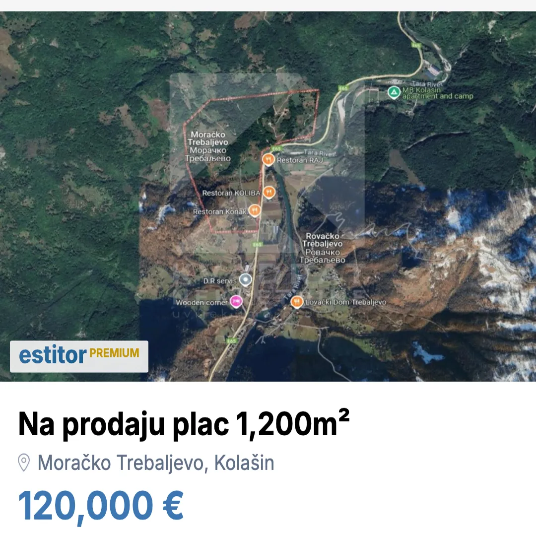 Sale, land lot, 1200m², Moračko Trebaljevo, Kolašin