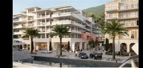 Arhitektonska vizuelizacija stambenog kompleksa na obali sa označenim stanom. - image 5