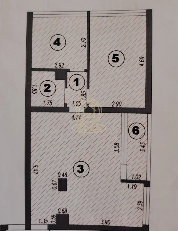 Prikaz tlocrta nekretnine sa dimenzijama prostorija.