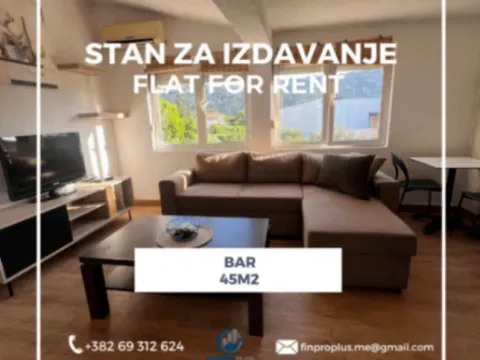 One Bedroom Apartment for Rent, 45m2, Bar One Bedroom Apartment for Rent, 45m2, Bar