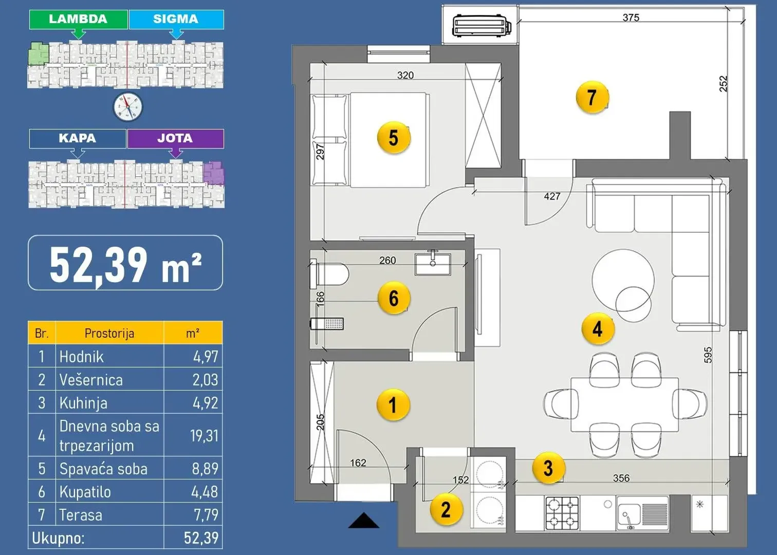 Prodaja, dvosoban stan, 52m², Stari Banovci, Stara Pazova