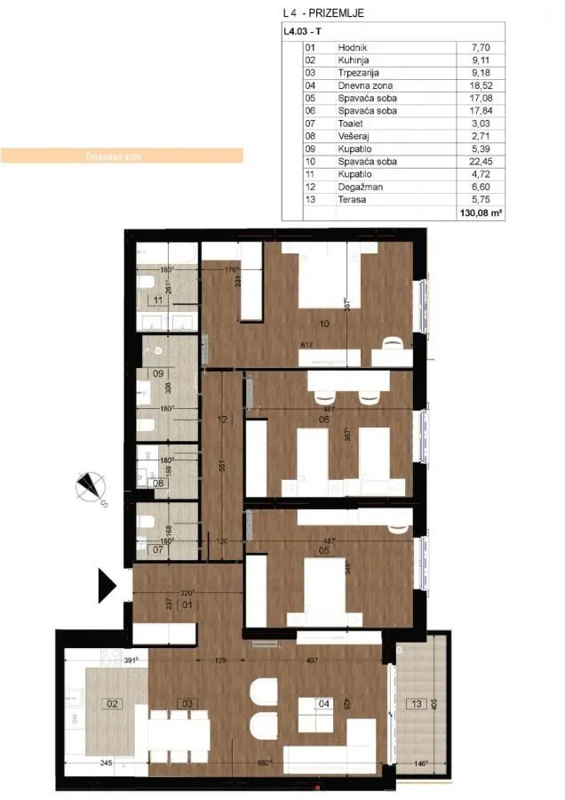 Prodaja, trosoban stan, 120m², Podgorica, Crna Gora
