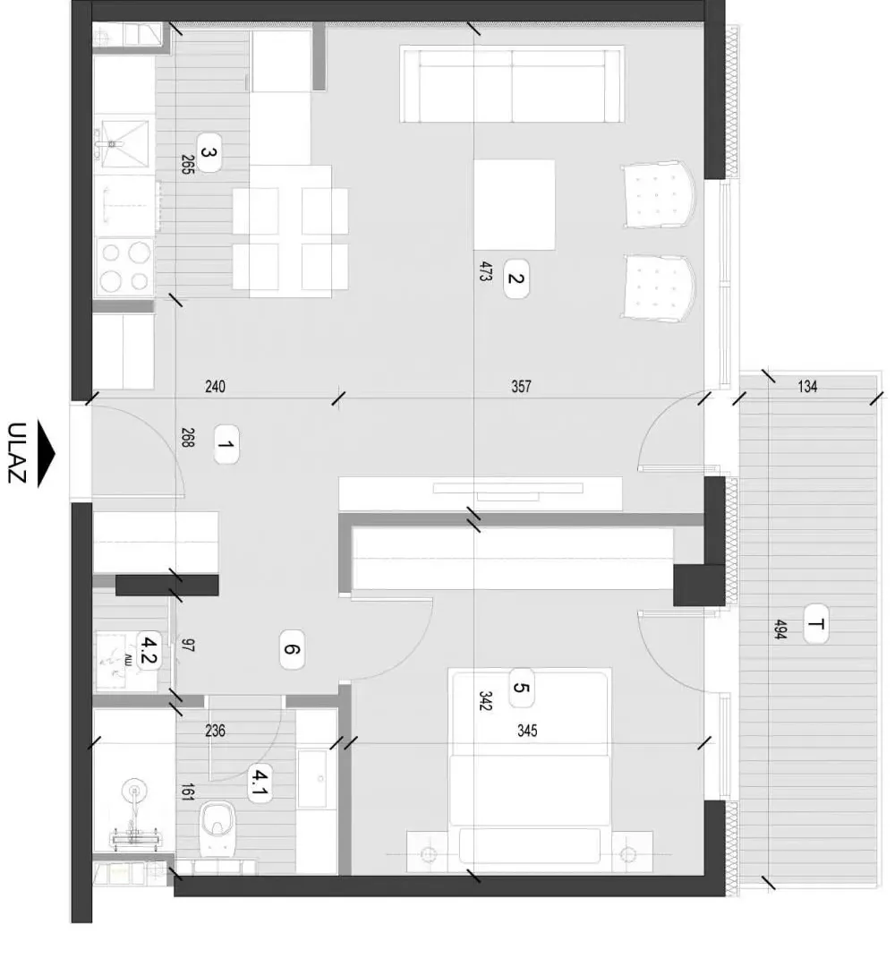 Sale, two bedroom apartment, 54m², Zvezdara Sve Podlokacije, Beograd