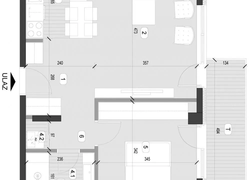 Sale, two bedroom apartment, 54m², Zvezdara Sve Podlokacije, Beograd