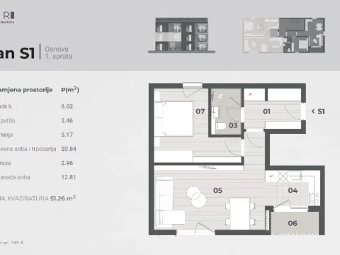 Sale, one bedroom apartment, 48m², Dumidran, Tivat - image 6