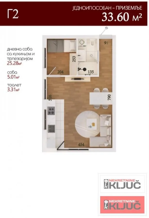 Sale, one bedroom apartment, 34m², Veternik, Novi Sad Sve Podlokacije