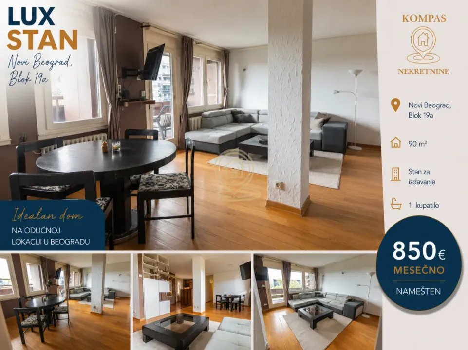 Rent, four bedroom apartment, 90m², Novi Beograd Blok 19, Novi Beograd Sve Podlokacije