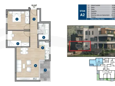 Prodaja, stan, 52m², Dobrota, Kotor - image 9