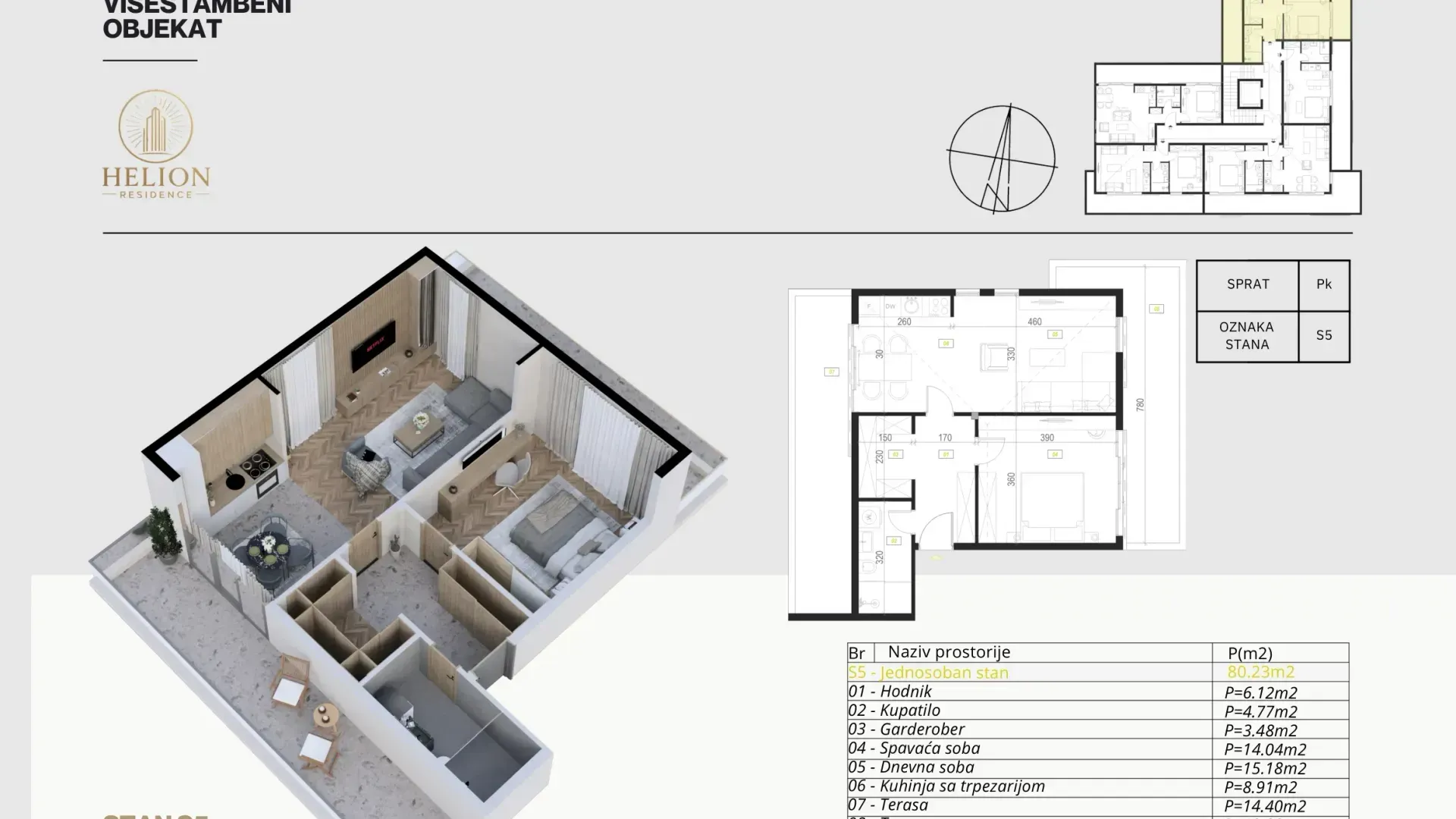 Prodaja, jednosoban stan, 52m², Podkošljun, Budva