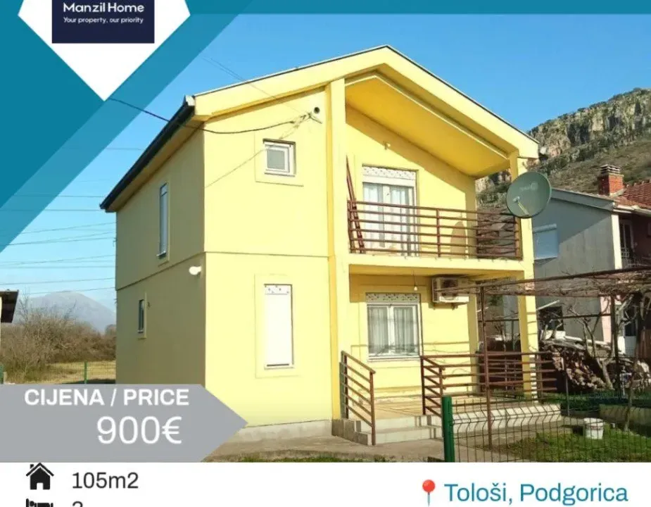 Rent, house, 105m², Tološi, Podgorica