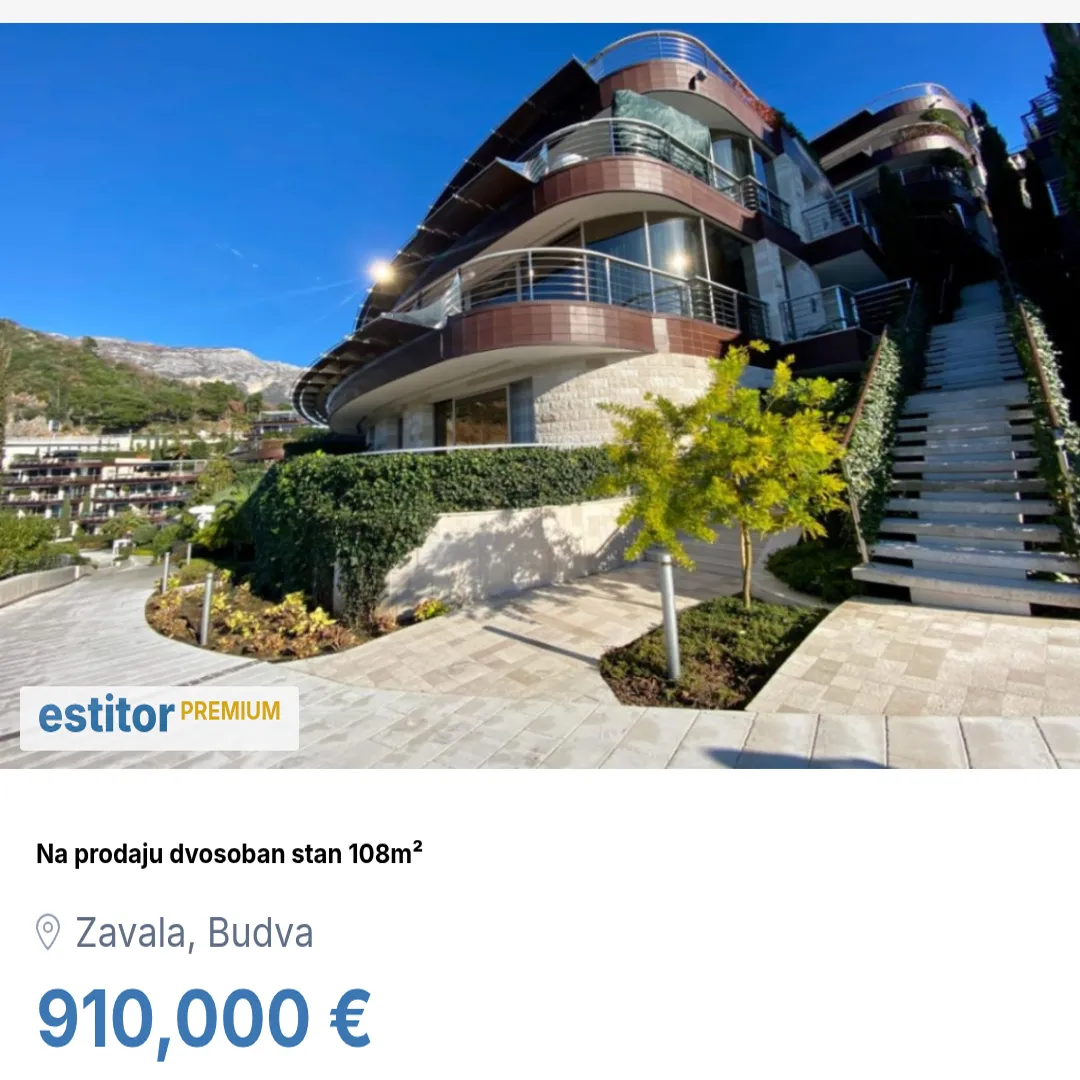 Sale, two bedroom apartment, 108m², Zavala, Budva
