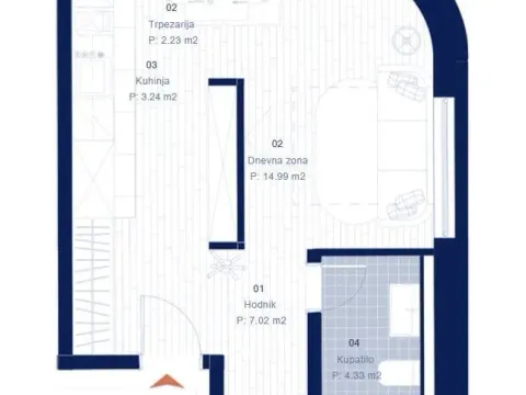 Sale, studio apartment, 31m², Lastva Grbaljska, Kotor - image 6