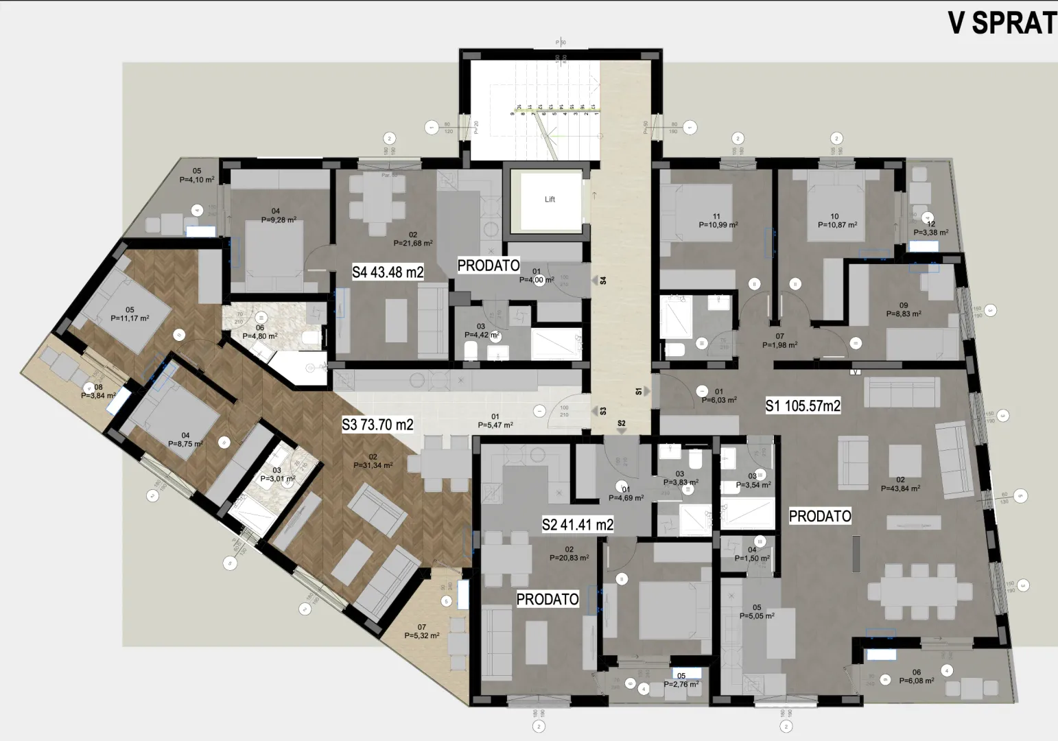 Prodaja, dvosoban stan, 74m², Centar, Bar