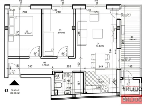 Sale, three bedroom apartment, 59m², Bulevar patrijarha Pavla, Novi Sad Sve Podlokacije