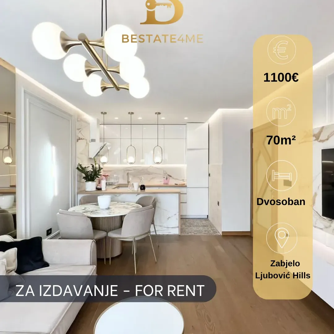 Rent, two bedroom apartment, 70m², Zabjelo, Podgorica