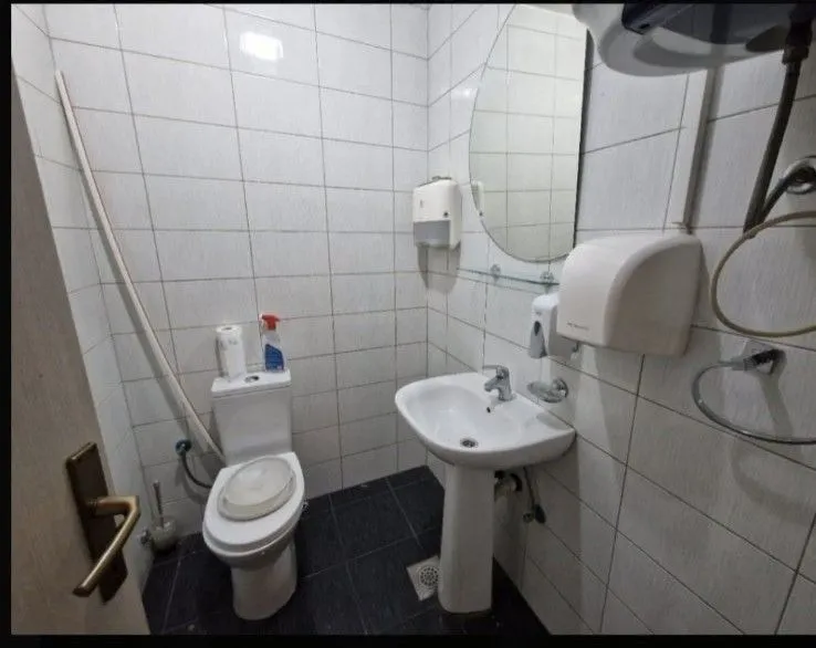 A small bathroom with a toilet and sink.