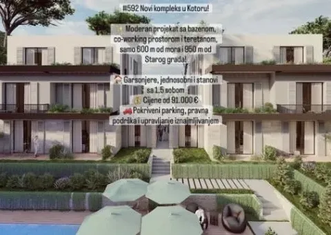 Sale, studio apartment, 26m², Kotor, Crna Gora