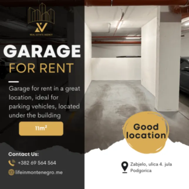 Rent, parking/garage, 11m², Zabjelo, Podgorica
