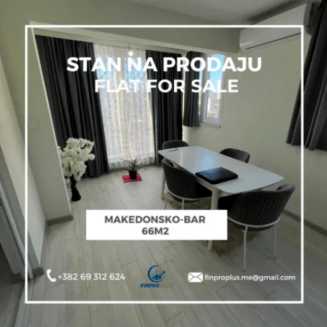Prodaja, dvosoban stan, 66m², Makedonsko naselje, Bar