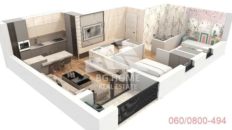 Prodaja, dvosoban stan, 57m², Banovo Brdo, Beograd