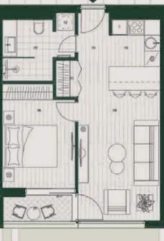 Prodaja, jednosoban stan, 44m², Tivat, Crna Gora