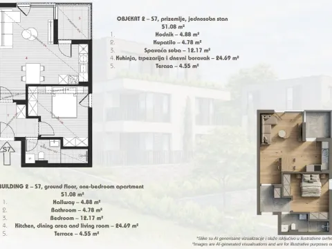 Sale, one bedroom apartment, 47m², Dobrota, Kotor - image 3