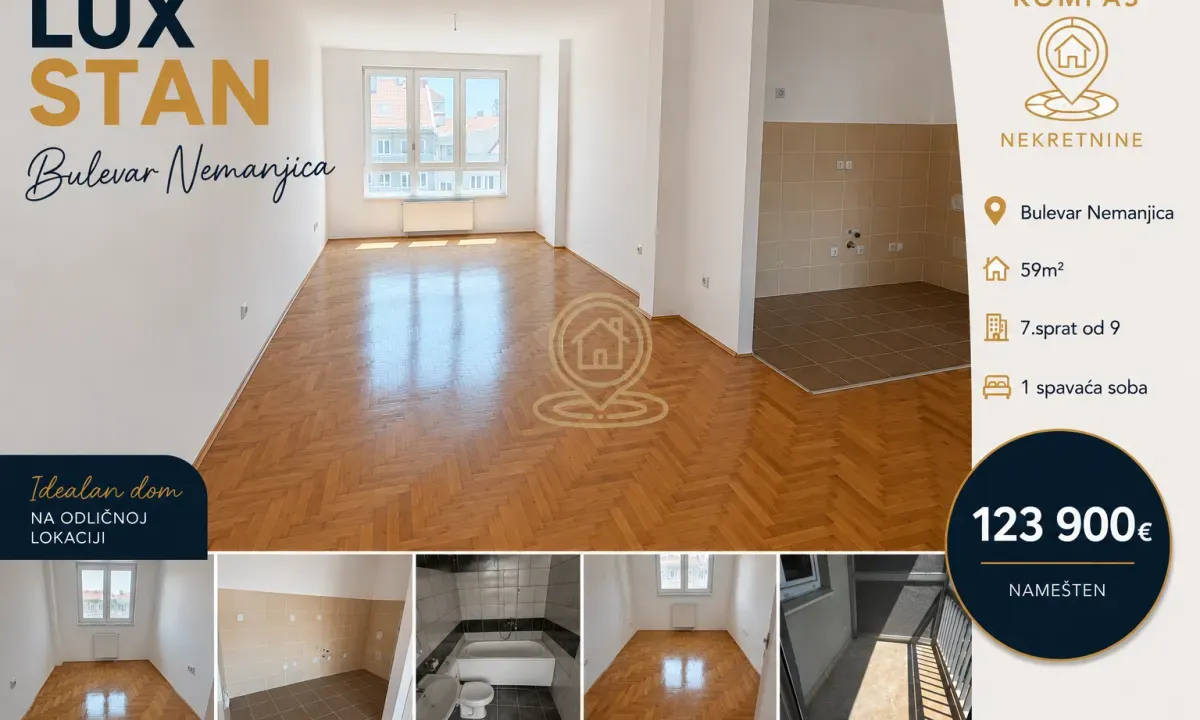 Sale, two bedroom apartment, 59m², Medijana, Niš