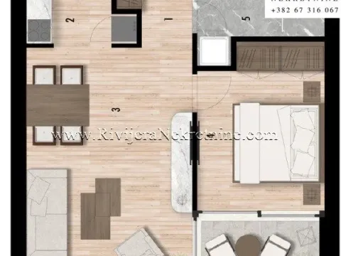 Sale, one bedroom apartment, 53m², Risan, Kotor - image 8