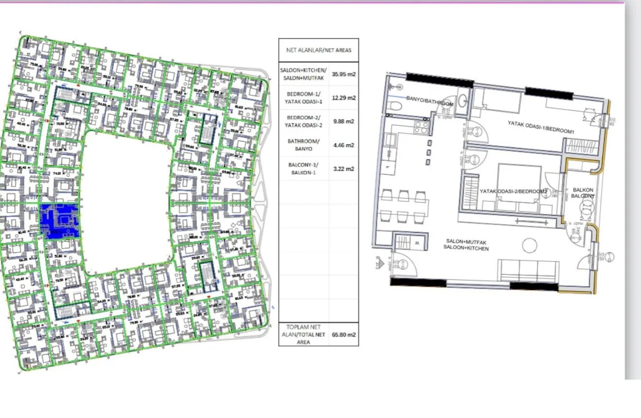 Sale, two bedroom apartment, 66m², Ilino, Bar