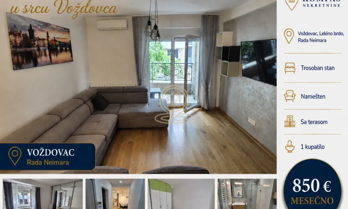 Rent, three bedroom apartment, 72m², Lekino Brdo, Voždovac Sve Podlokacije