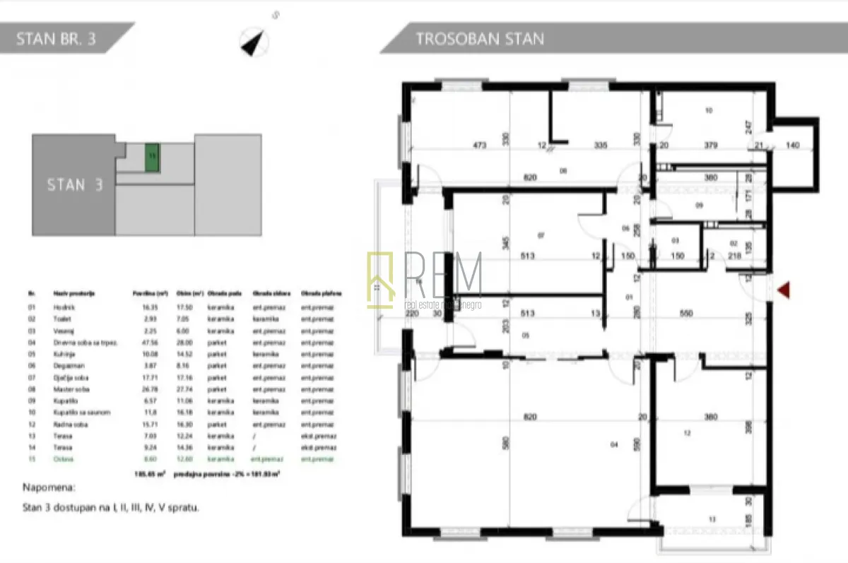 Prodaja, trosoban stan, 144m², Centar, Podgorica
