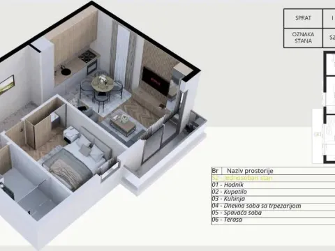 Sale, one bedroom apartment, 40m², Podkošljun, Budva - image 5