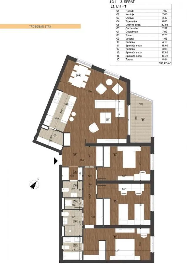 Prodaja, trosoban stan, 120m², Podgorica, Crna Gora