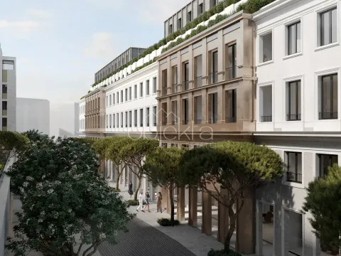 Spoljašnji izgled moderne stambene zgrade sa uređenim trotoarom i drvoredom. - image 6