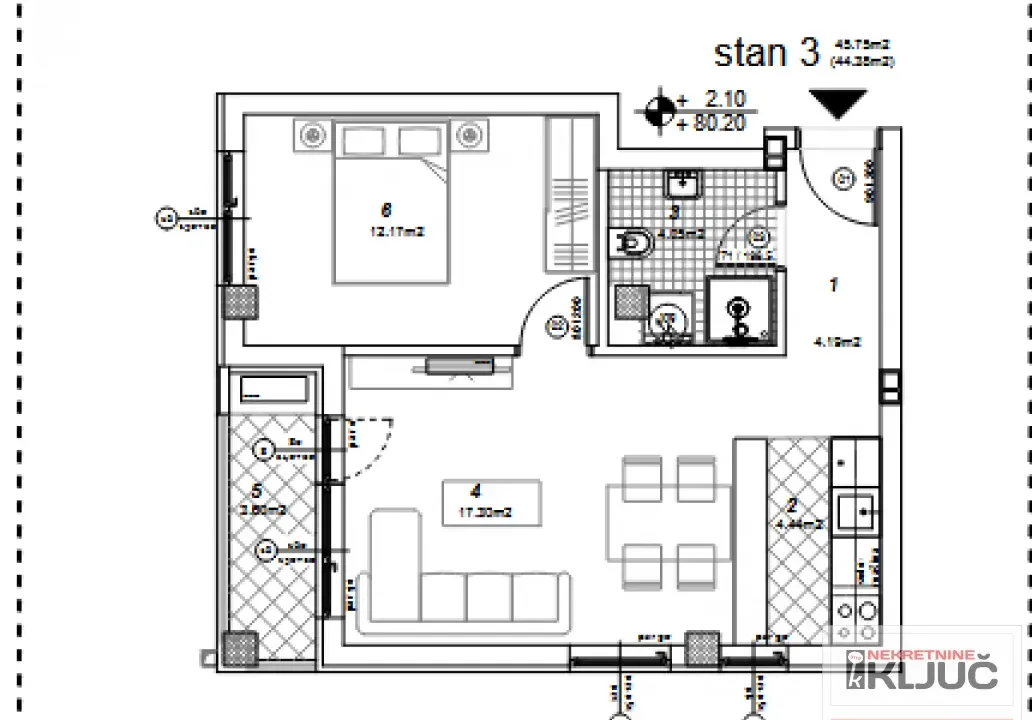 Prodaja, dvosoban stan, 44m², Telep, Novi Sad Sve Podlokacije