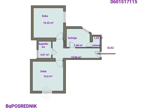 Sale, two bedroom apartment, 56m², Kalenić Pijaca, Vračar Sve Podlokacije - image 1