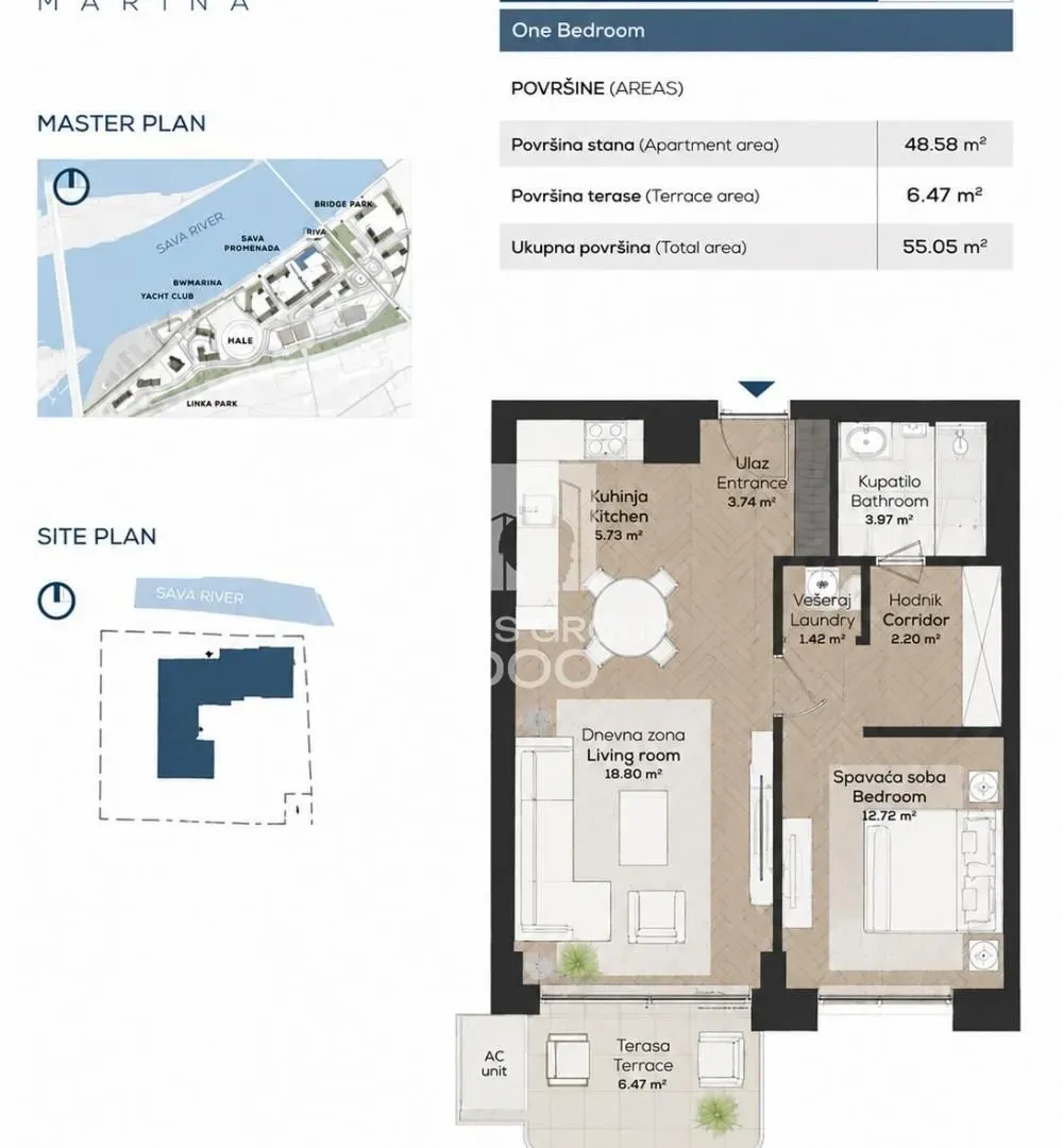 Prodaja, dvosoban stan, 55m², Savski Venac, Beograd
