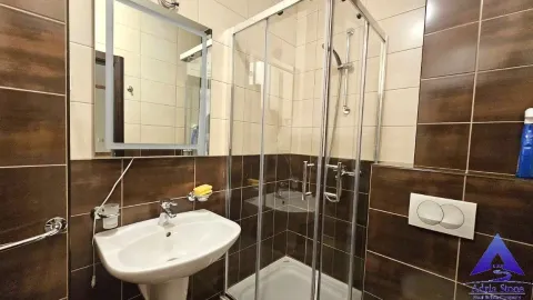 Kupatilo sa tuš kabinom, umivaonikom i ogledalom. - image 11