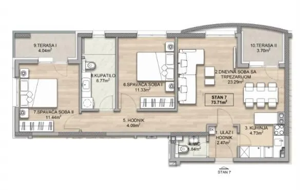 Prodaja, dvosoban stan, 74m², Pantelej, Niš